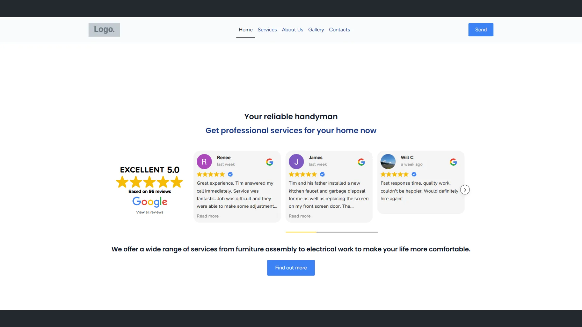 Strix Google Reviews — Minimal slider style
