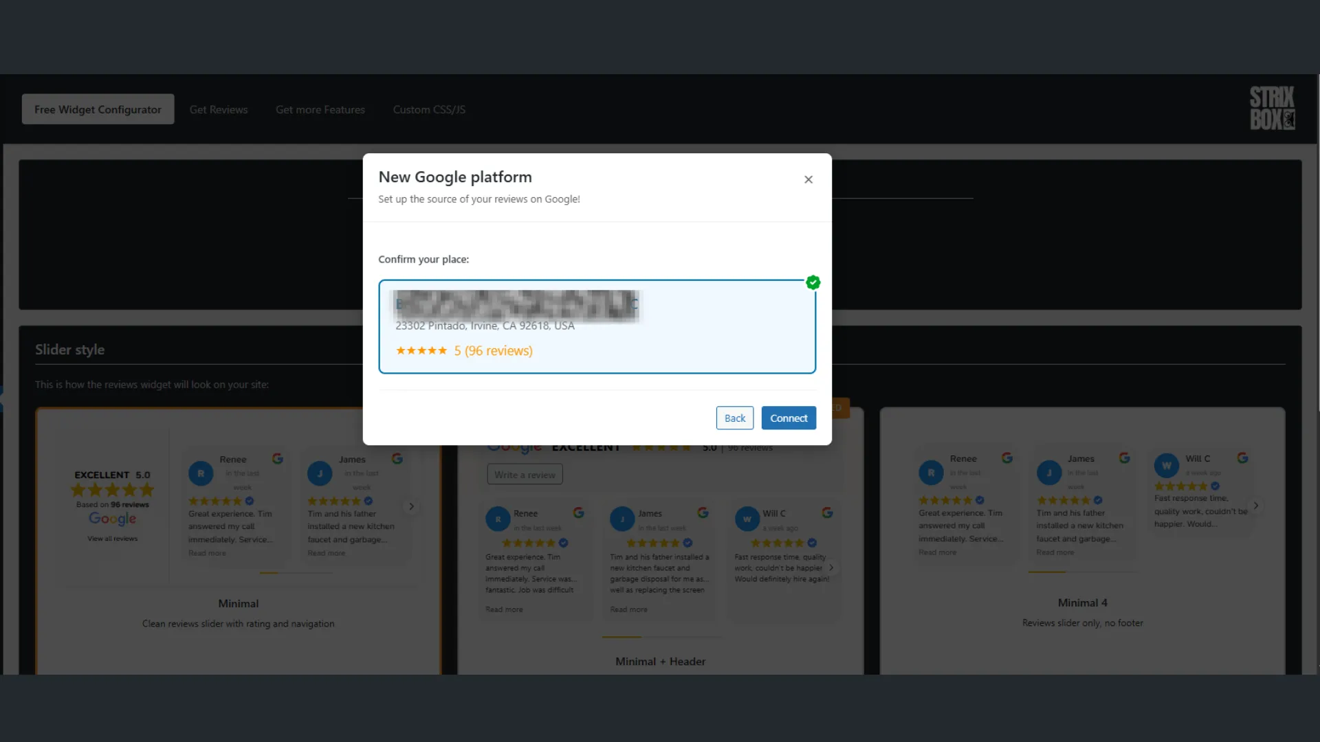 Strix Google Reviews — Finish setup